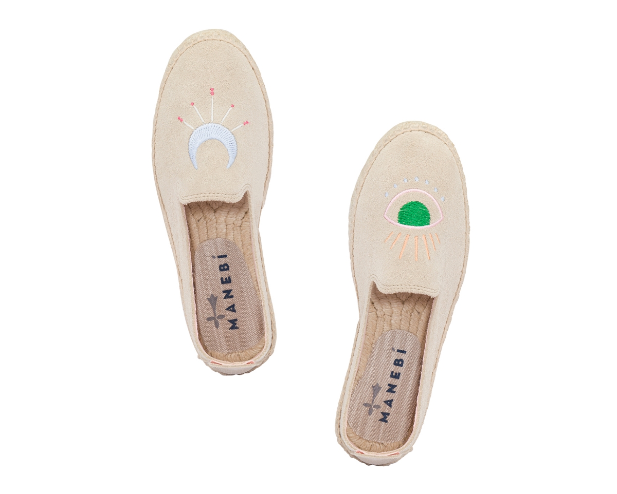 Picture of MANEBI SLIPPERS D CHAMPAGNE B MULTI COLOR EYE SUEDE 